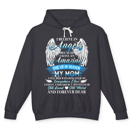 My Mom In Heaven Angel Wings Mother Memories Forever Love Unisex Lightweight Hoodie