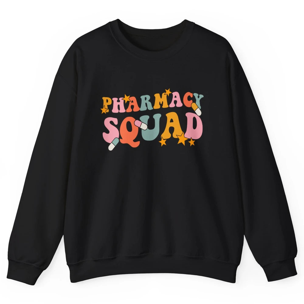 Pharmacy Squad Pharmacist Groovy Halloween Spooky Season Unisex Crewneck Sweatshirt