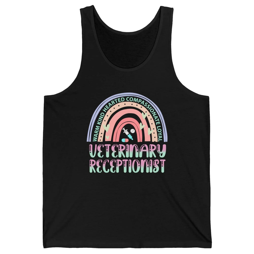 Pink Rainbow Veterinarian Receptionist Dog Recue Dog Mom Unisex Jersey Tank