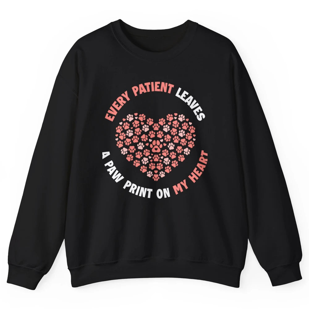 Patient Leaves Paw Heart Veterinarian Love Vet Tech Animal Unisex Crewneck Sweatshirt