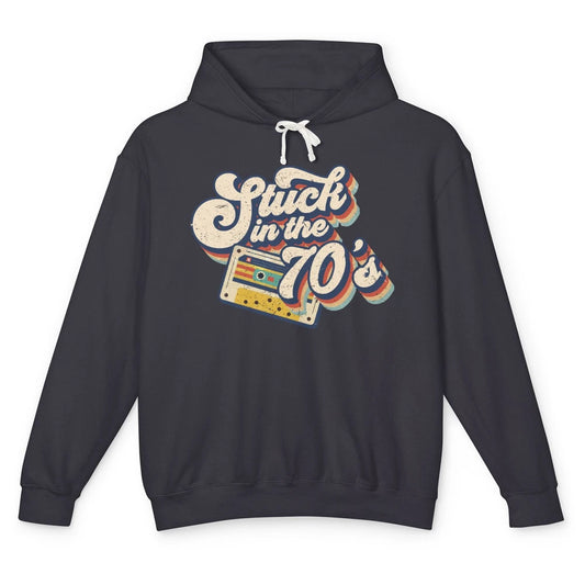 Retro Made In The 70s Stuck In The 70's 1970s Birthday Day Unisex Lightweight Hoodie