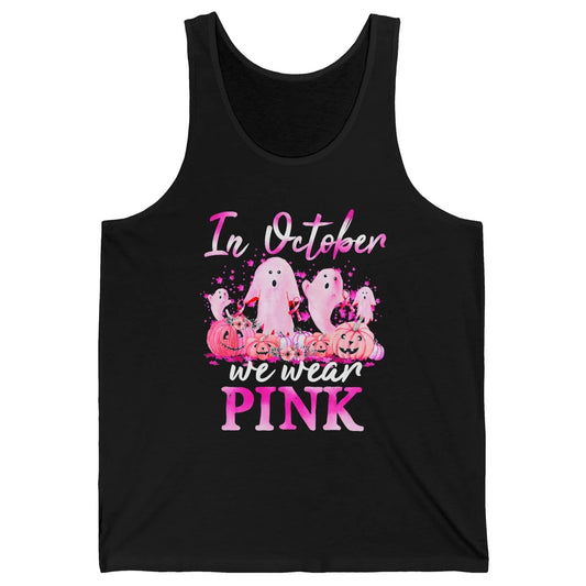 October Wear Ghost Boo Pink Ribbon Breast Cancer Awareness Unisex Jersey Tank