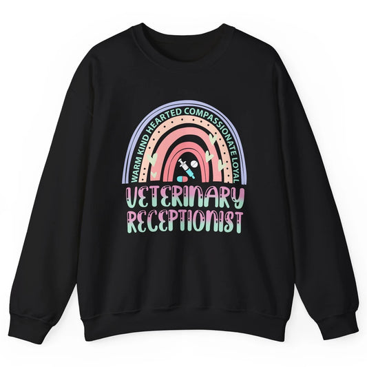 Pink Rainbow Veterinarian Receptionist Dog Recue Dog Mom Unisex Crewneck Sweatshirt