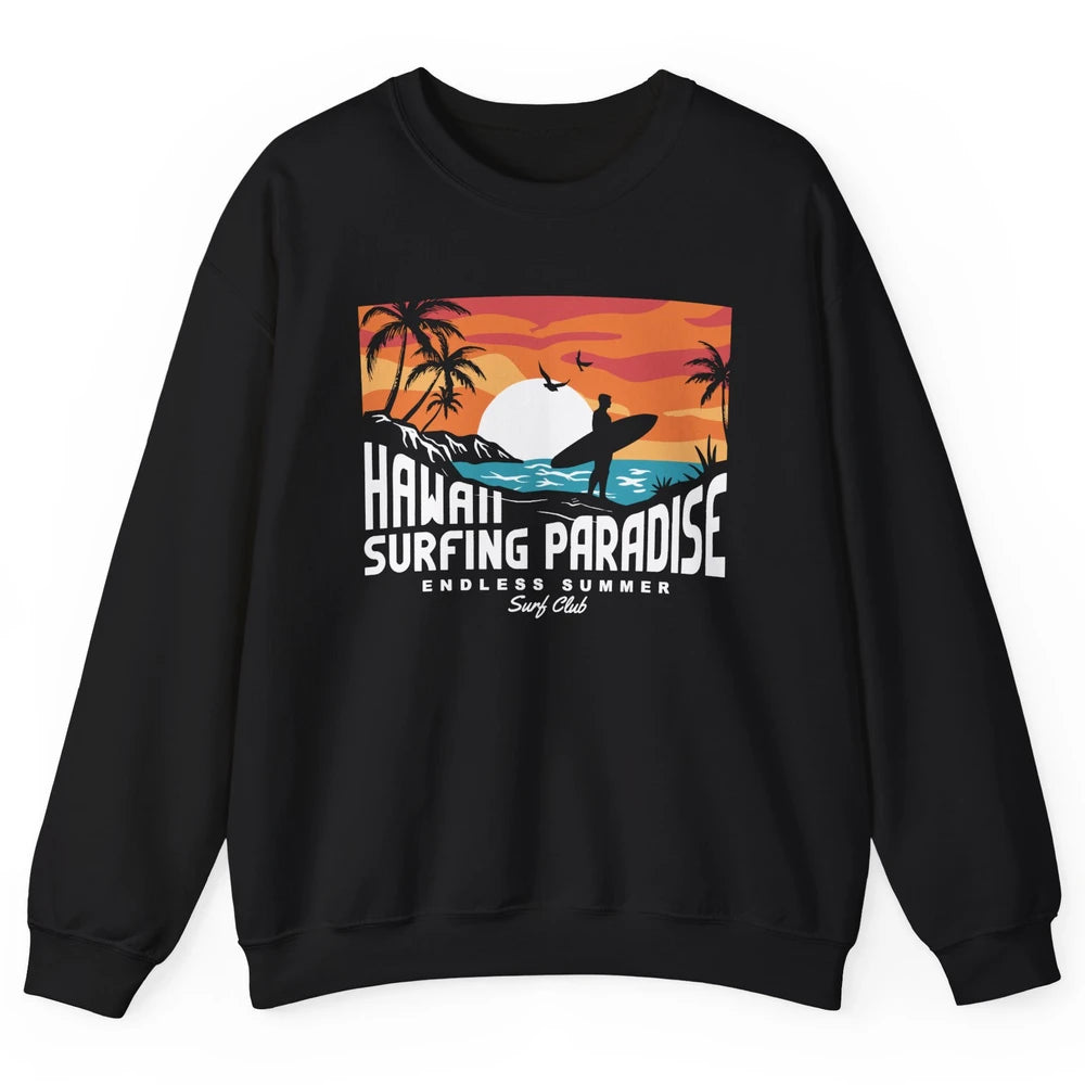 Retro Hawaii Palms Surfing Paradise Surf Club Endless Summer Unisex Crewneck Sweatshirt