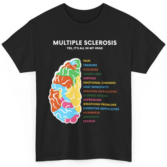 Multiple Sclerosis Awareness Its All In My Head Ms Ribbon Classic Unisex T-Shirt