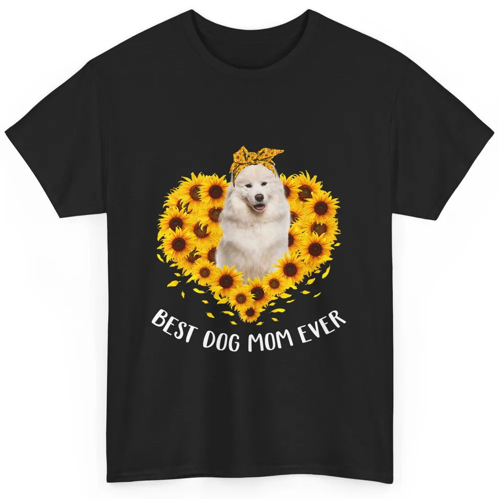 Retro Best Samoyed Dog Mom Ever Mother Puppy Sunflower Heart Classic Unisex T-Shirt