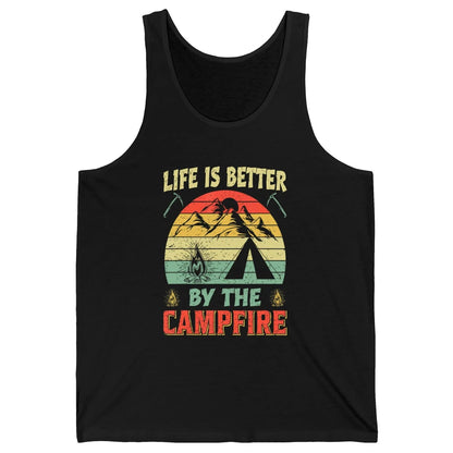 Retro Life Better By Campfire Happy Camp Nature Outdoor Camp Unisex Jersey Tank