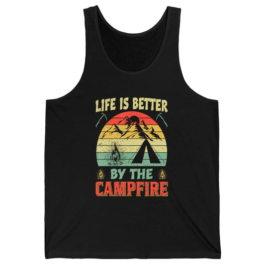 Retro Life Better By Campfire Happy Camp Nature Outdoor Camp Unisex Jersey Tank