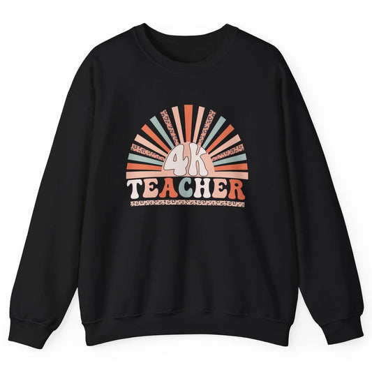 Retro 4k Teacher Kindergarten Back to School Pre-K Teacher Unisex Crewneck Sweatshirt