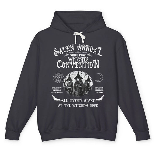 Retro Salem Annual Witches Convention Halloween Witch Magic Unisex Lightweight Hoodie