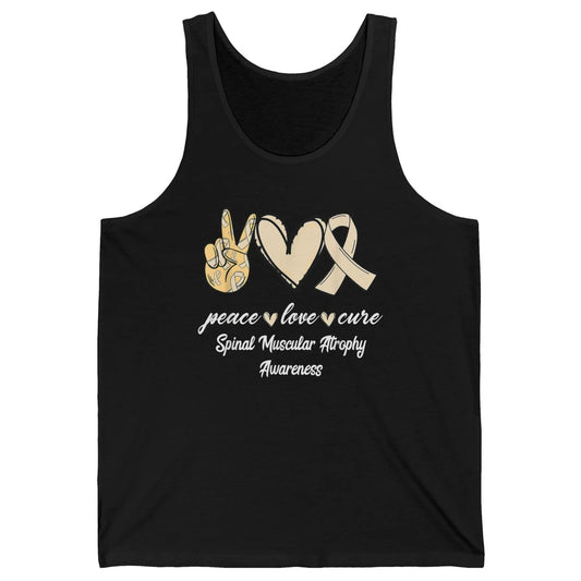 Peace Love Cure Cream Ribbon Spinal Muscular Atrophy SMA Unisex Jersey Tank