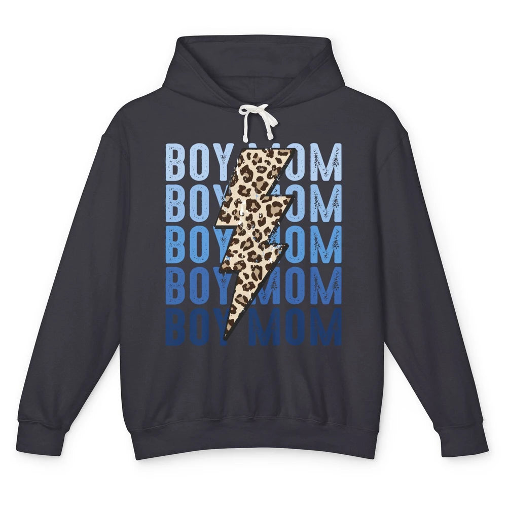 Retro Leopard Boy Mom Lightning Bolt Western Country Mama Unisex Lightweight Hoodie