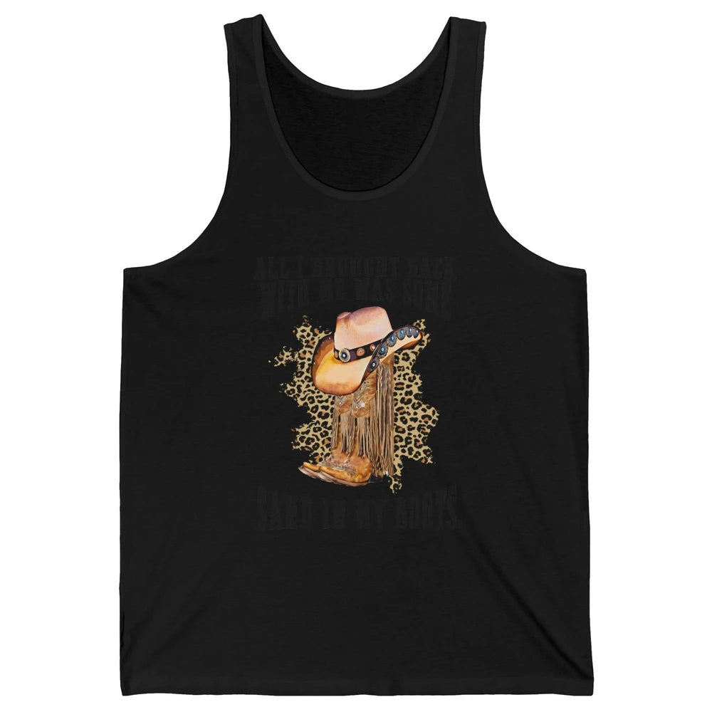 Retro Leopard Sand In My Boot Western Country Cowgirl Cowboy Unisex Jersey Tank