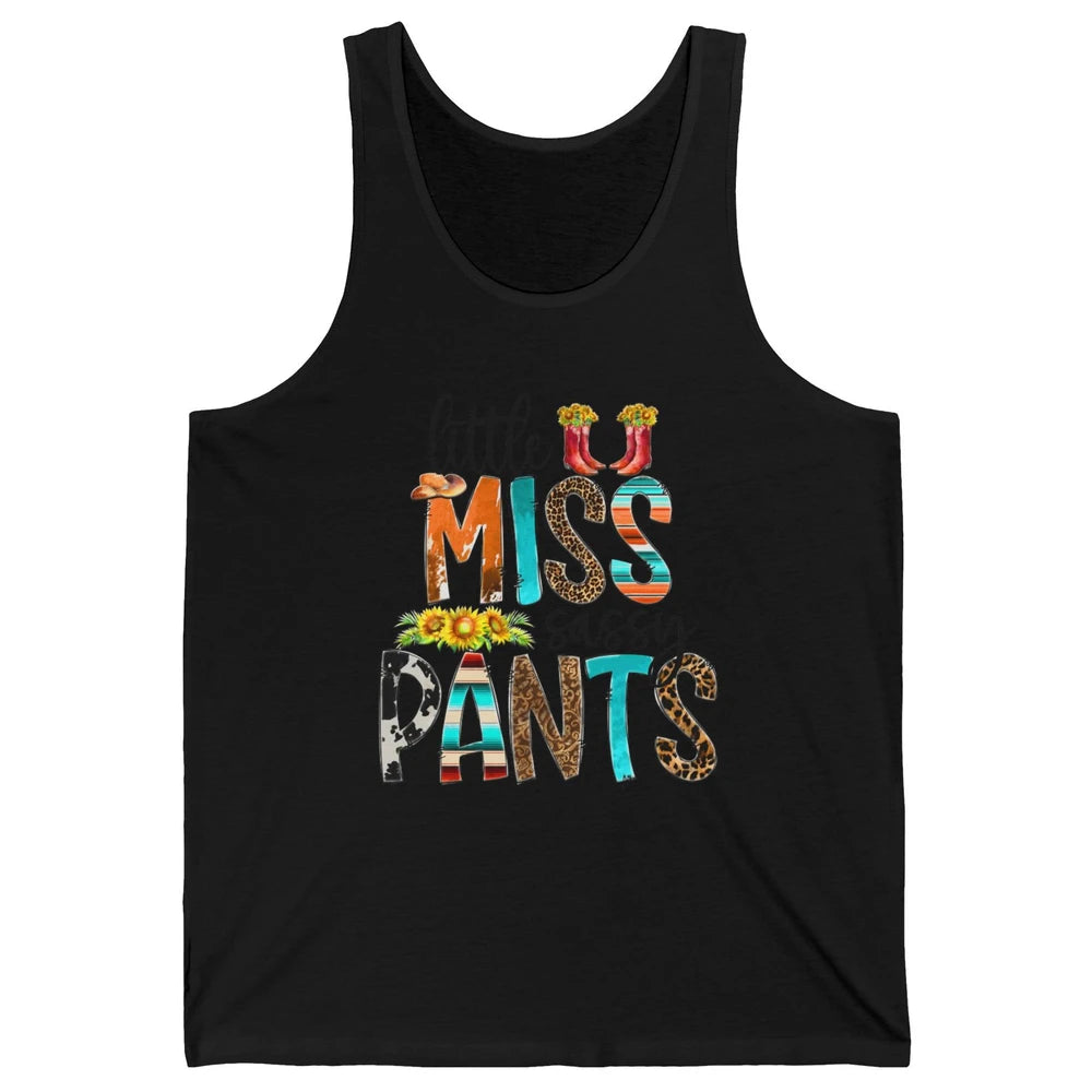 Sunflower Cowgirl Boots Hat Little Miss Sassy Pants Western Unisex Jersey Tank