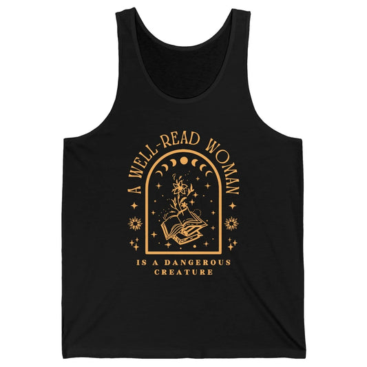 Aesthetic Read Books Moon Phase Librarian Bookworm Bookish Unisex Jersey Tank