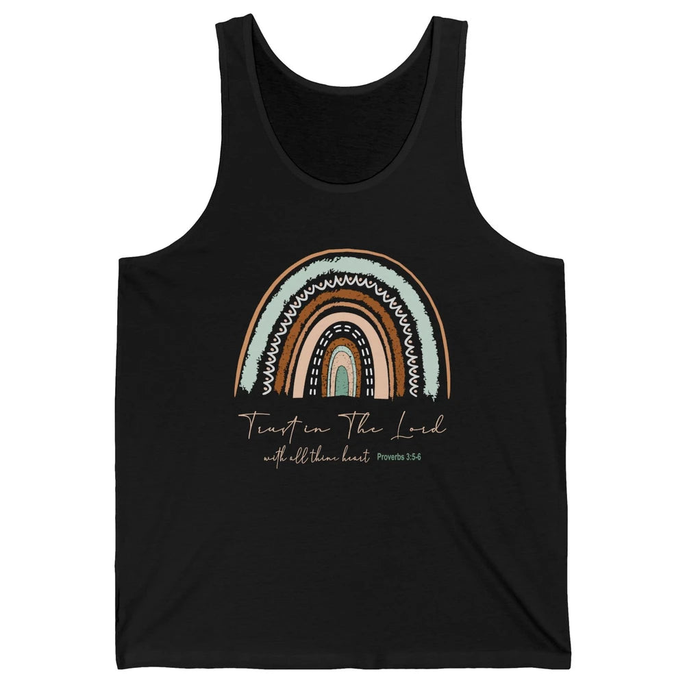 Rainbow Trust In The Lord With All Heart Christian Religious Unisex Jersey Tank