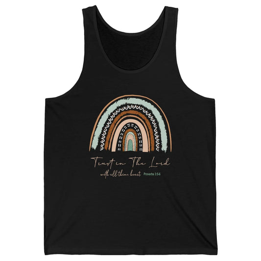 Rainbow Trust In The Lord With All Heart Christian Religious Unisex Jersey Tank