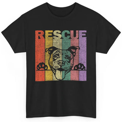 Rescue Dog Pitbull Puppy Adopt Vintage Funny Pet Rescuer Mom Classic Unisex T-Shirt