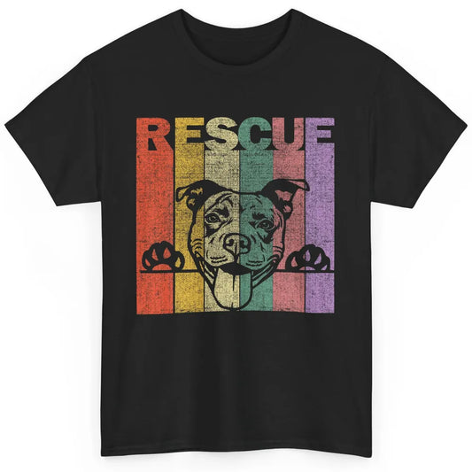 Rescue Dog Pitbull Puppy Adopt Vintage Funny Pet Rescuer Mom Classic Unisex T-Shirt