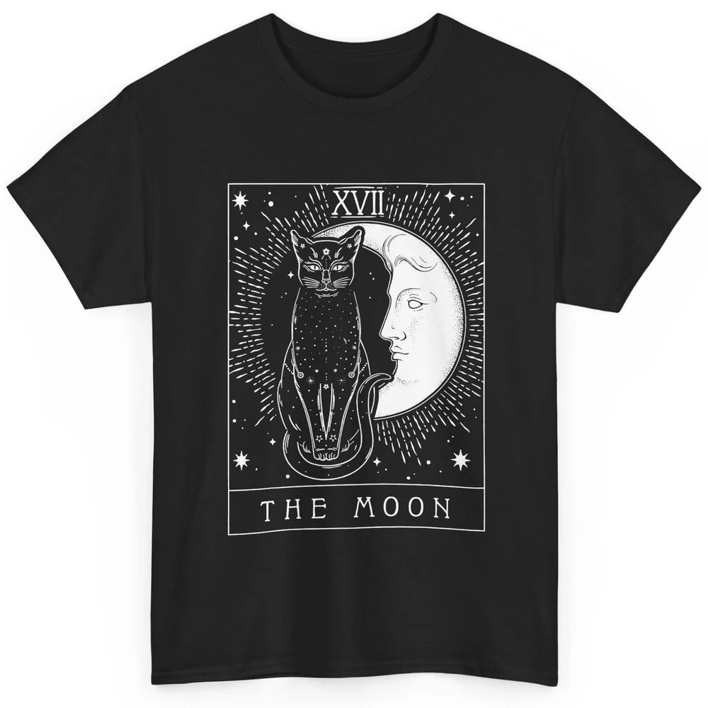 Retro Halloween Gothic Cat The Moon Tarot Card Witchcraft Classic Unisex T-Shirt