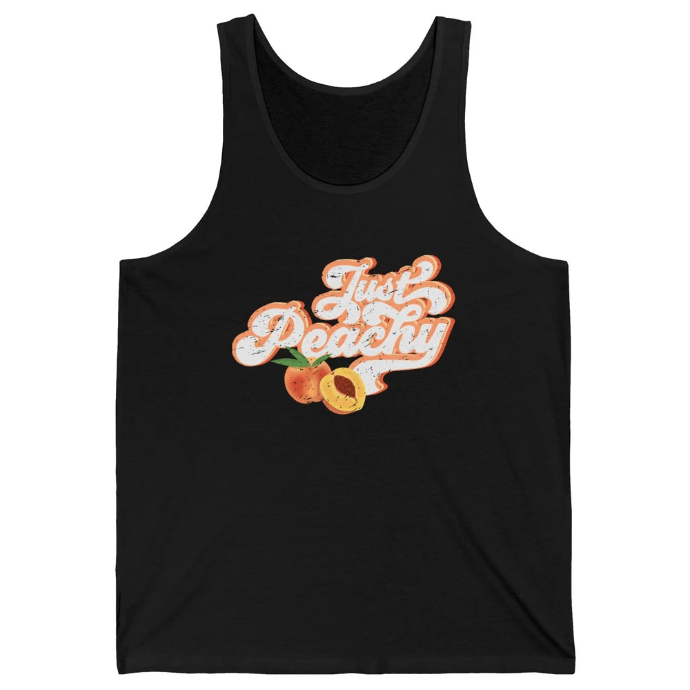 Retro Just Peachy Retro 70s Georgia Peaches Summer Fruit Unisex Jersey Tank