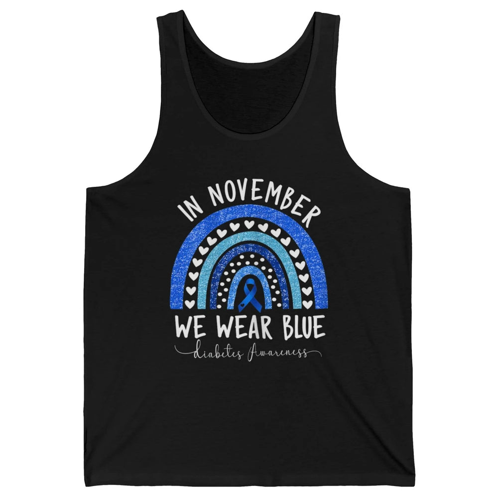 November Wear Blue Diabetes Awareness Rainbow Diabetic T1D Unisex Jersey Tank