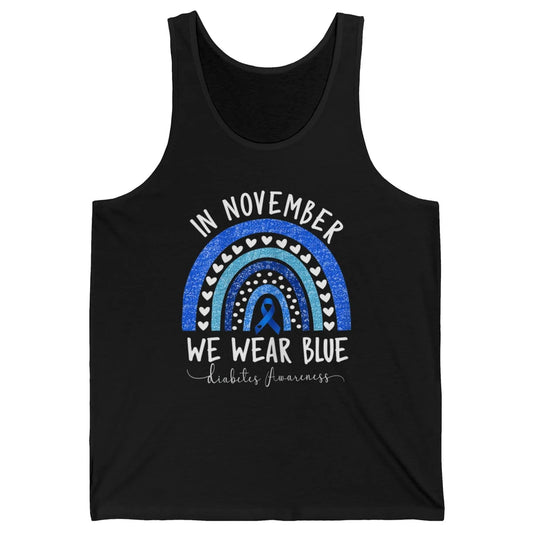 November Wear Blue Diabetes Awareness Rainbow Diabetic T1D Unisex Jersey Tank