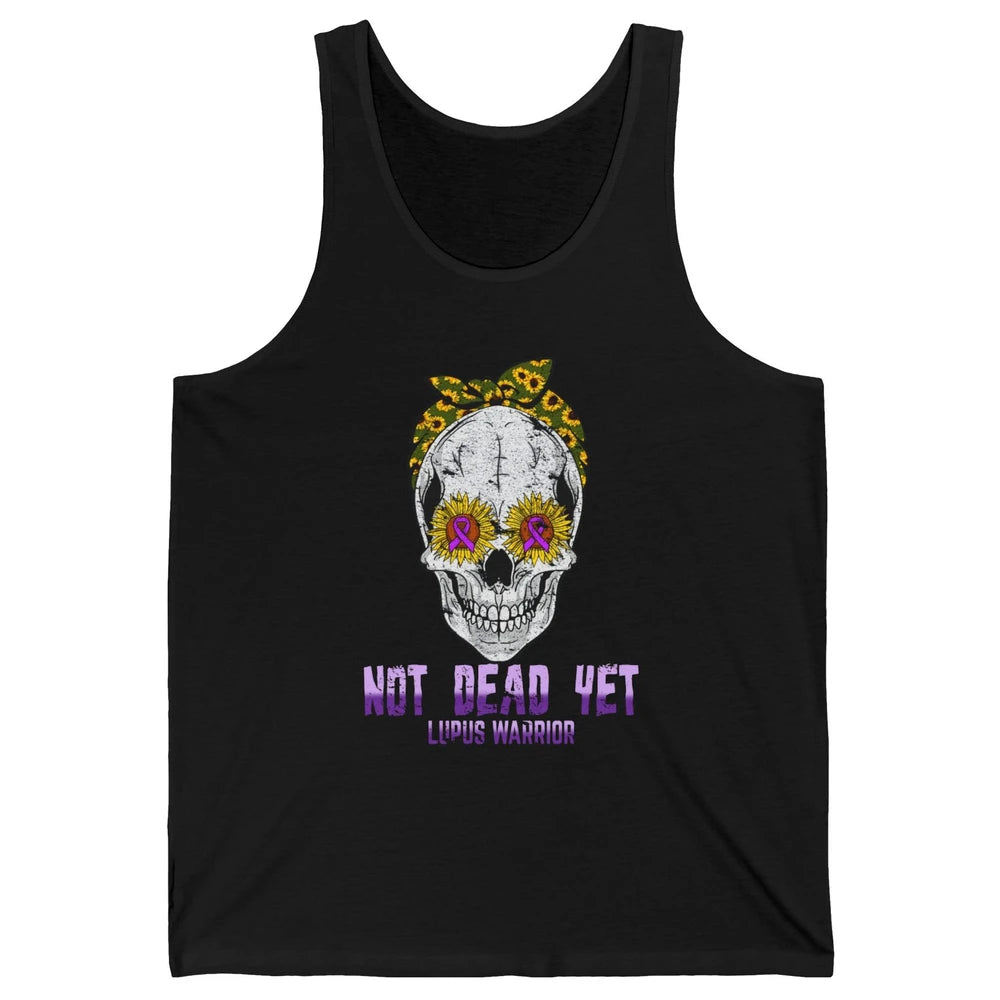 Not Dead Yet Skull Lupus Awareness Funny Sunflower Skeleton Unisex Jersey Tank