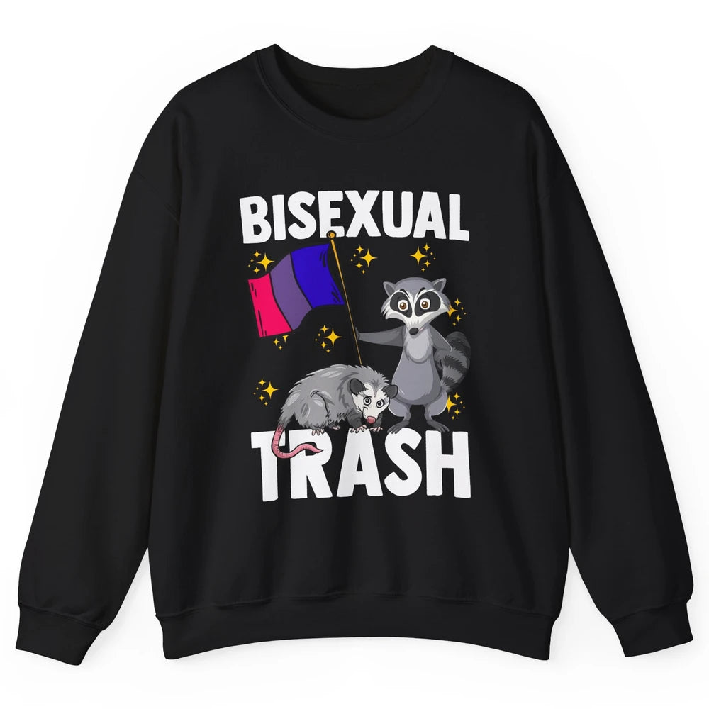 Raccoon LGBT Bisexual Trash Funny Flag Pride Animal Lovers Unisex Crewneck Sweatshirt