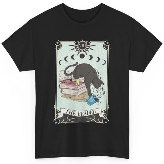 Retro Cat Books The Reader Tarot Card Halloween Reading Gift Classic Unisex T-Shirt