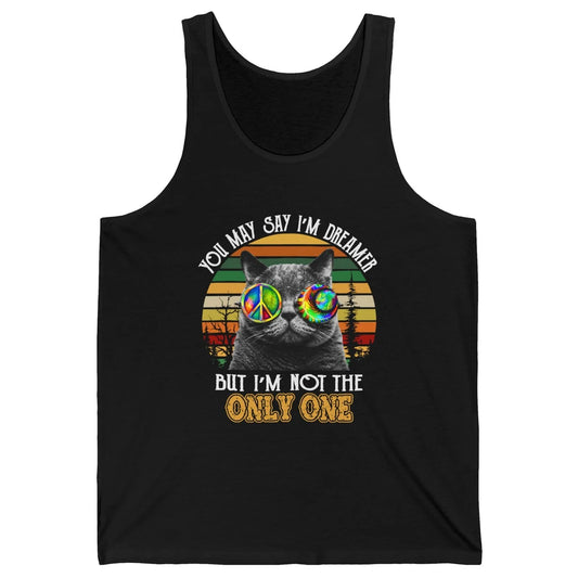 Retro Hippie Cat I'm A Dreamer Peace Lovers Hippie Soul Gift Unisex Jersey Tank