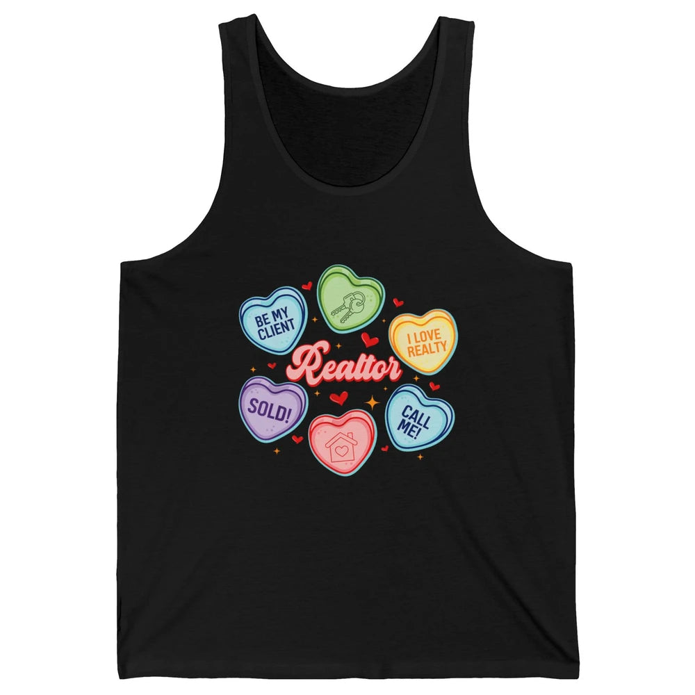 Heart Candy Valentines Day Funny Real Estate Be Mine Realtor Unisex Jersey Tank