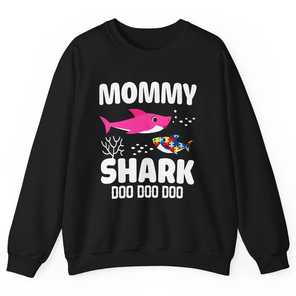 Mommy Shark Autism Shark Puzzle Autism Mom Autism Awareness Unisex Crewneck Sweatshirt