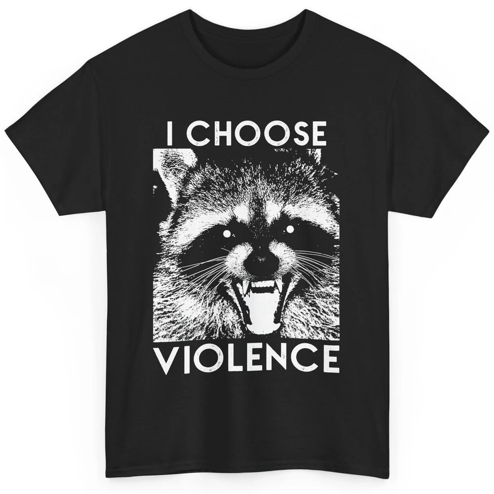 Funny Raccoon Disobey I Choose Violence Sarcastic Raccoon Classic Unisex T-Shirt