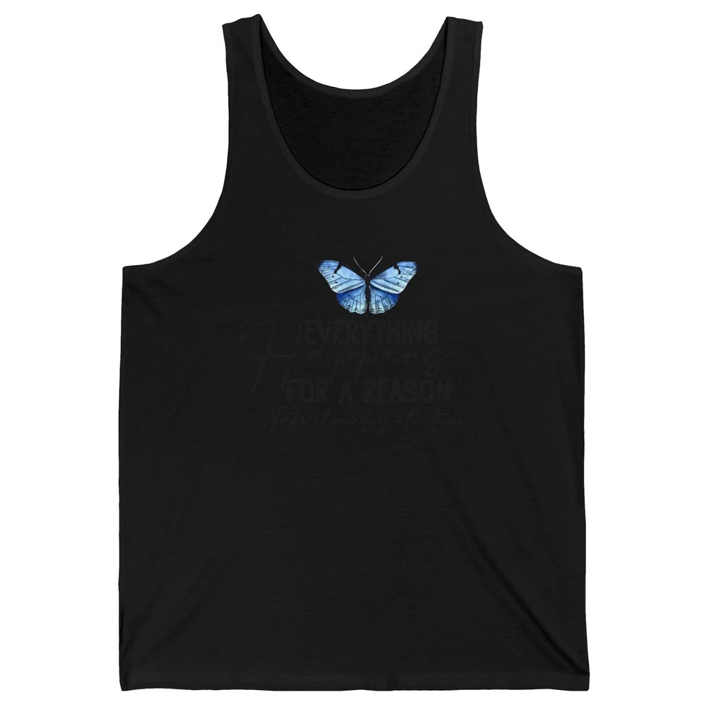 Retro Groovy Everything Happens For A Reason Inspirational Unisex Jersey Tank