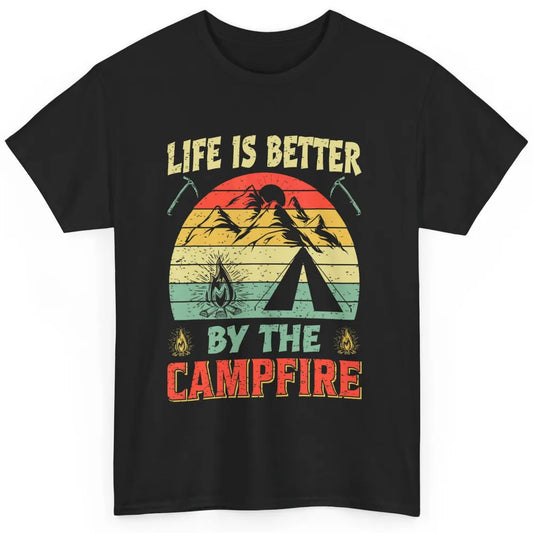 Retro Life Better By Campfire Happy Camp Nature Outdoor Camp Classic Unisex T-Shirt