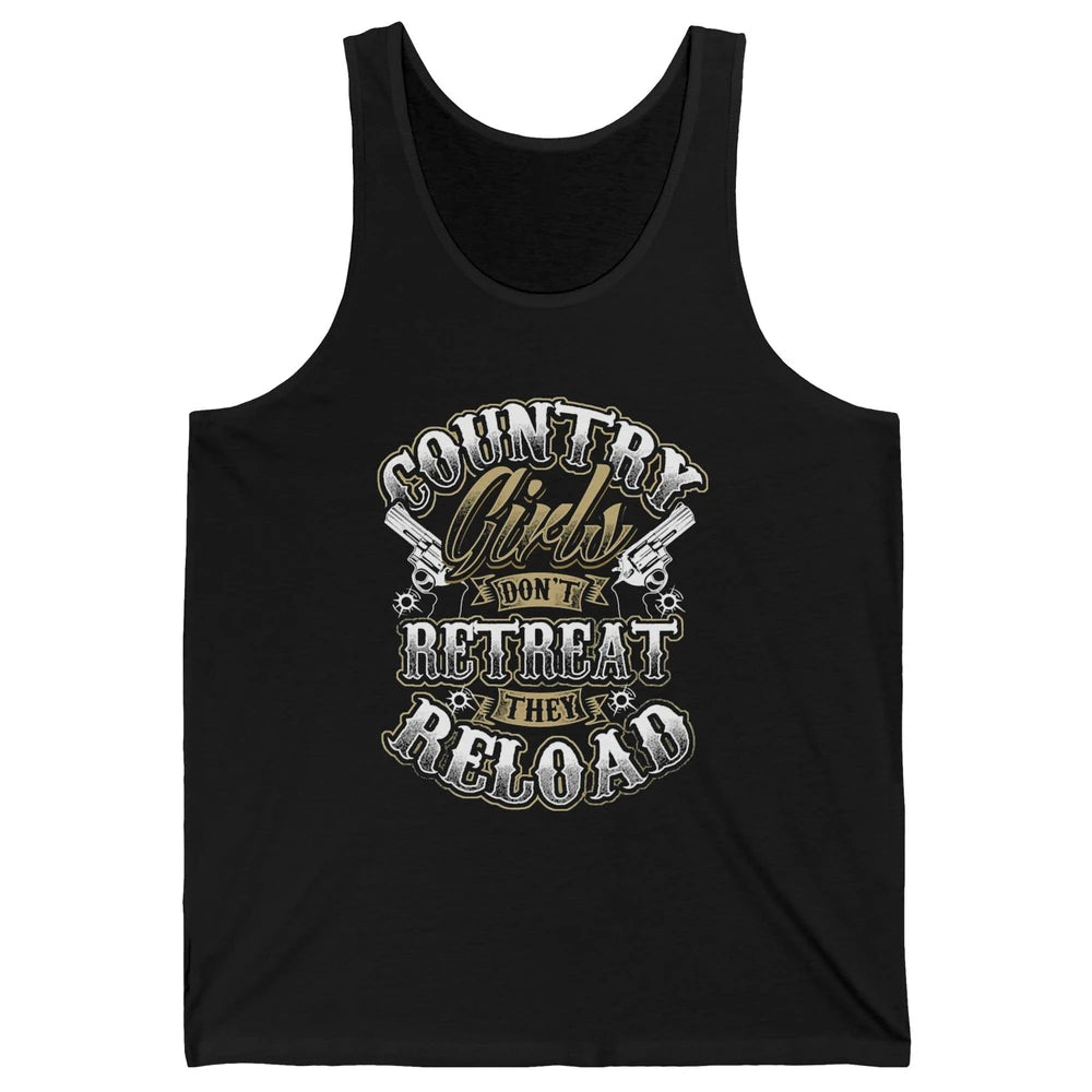 Retro Country Girl Don't Retreat They Reload Western Cowgirl Unisex Jersey Tank