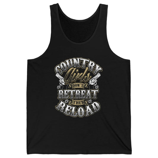 Retro Country Girl Don't Retreat They Reload Western Cowgirl Unisex Jersey Tank