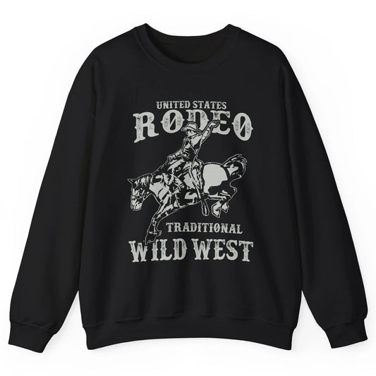 Retro Cowboy US Rodeo Traditional Wild West Western Cowgirl Unisex Crewneck Sweatshirt