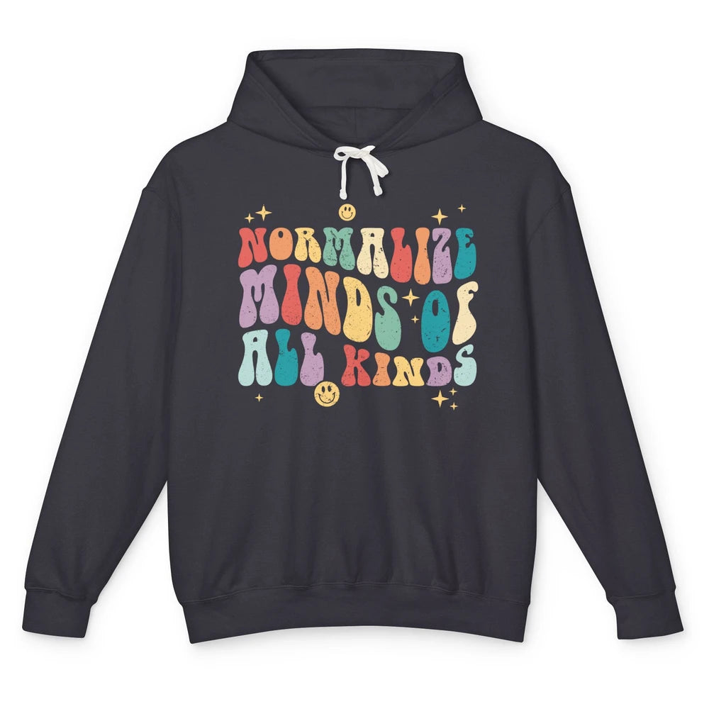 Retro Autism Normalize Minds Of All Kinds Neurodiversity Unisex Lightweight Hoodie