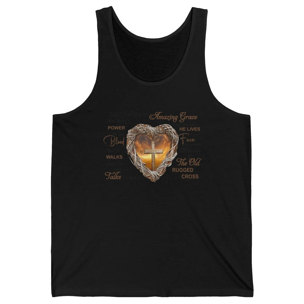 Retro Christian Jesus Cross I Still Believe In Amazing Grace Unisex Jersey Tank