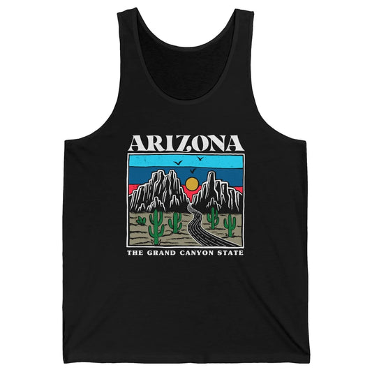 Retro Arizona Cactus Mountain The Grand Canyon State Hiking Unisex Jersey Tank