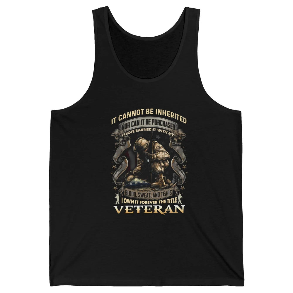 Proud American Veteran It Can't Be Heritated US Soldier Gift Unisex Jersey Tank