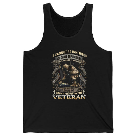Proud American Veteran It Can't Be Heritated US Soldier Gift Unisex Jersey Tank