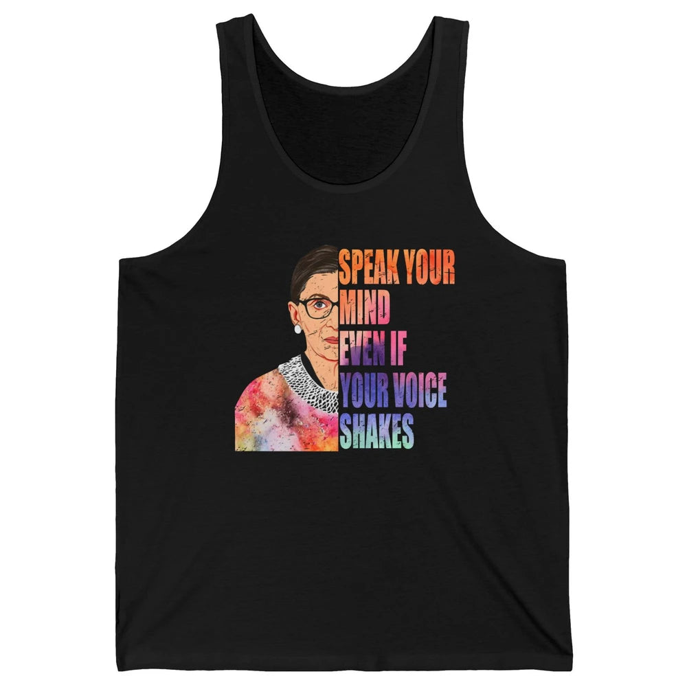 Retro Notorious RBG Speak Your Mind Even If Your Voice Shake Unisex Jersey Tank