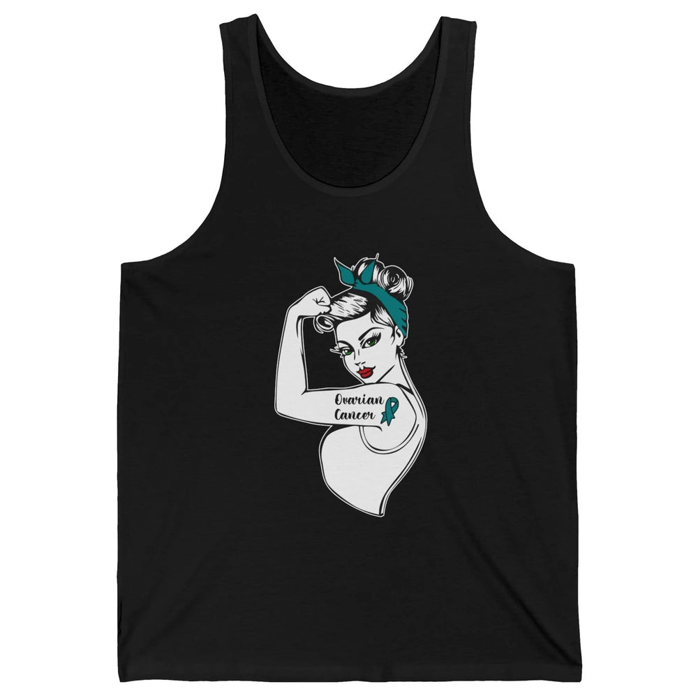 Ovarian Cancer Girl Power Women Bandana Cancer Warrior Unisex Jersey Tank