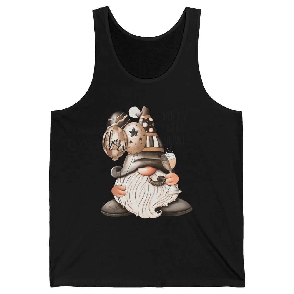 Happy New Year Gnome Champagne New Year Eve Cheer Gnomies Unisex Jersey Tank