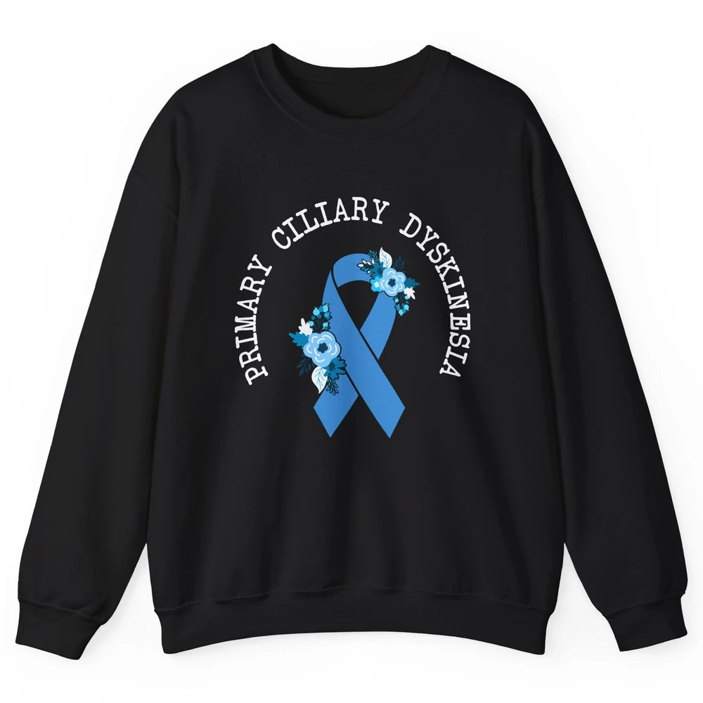 Primary Ciliary Dyskinesia Blue Ribbon Respiratory Diseases Unisex Crewneck Sweatshirt