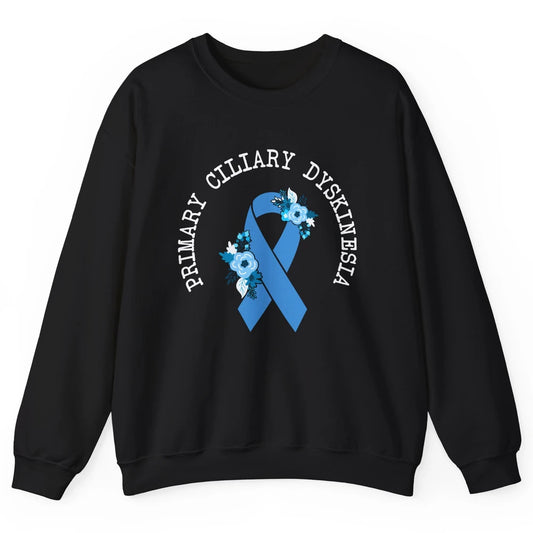 Primary Ciliary Dyskinesia Blue Ribbon Respiratory Diseases Unisex Crewneck Sweatshirt