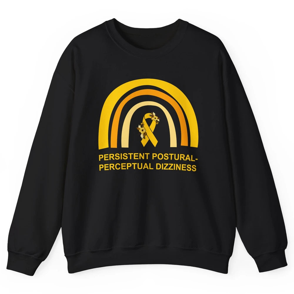 Persistent Postural-perceptual Dizziness PPPD Yellow Rainbow Unisex Crewneck Sweatshirt